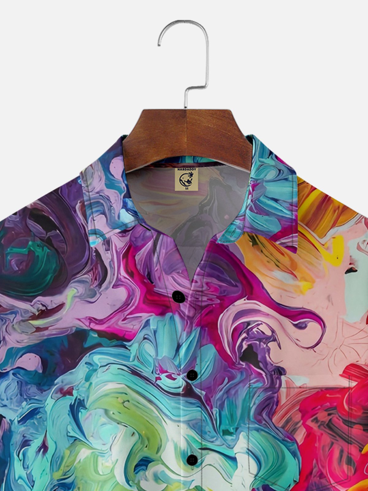 Breathable Art Oil Painting Chest Pocket Casual Shirt