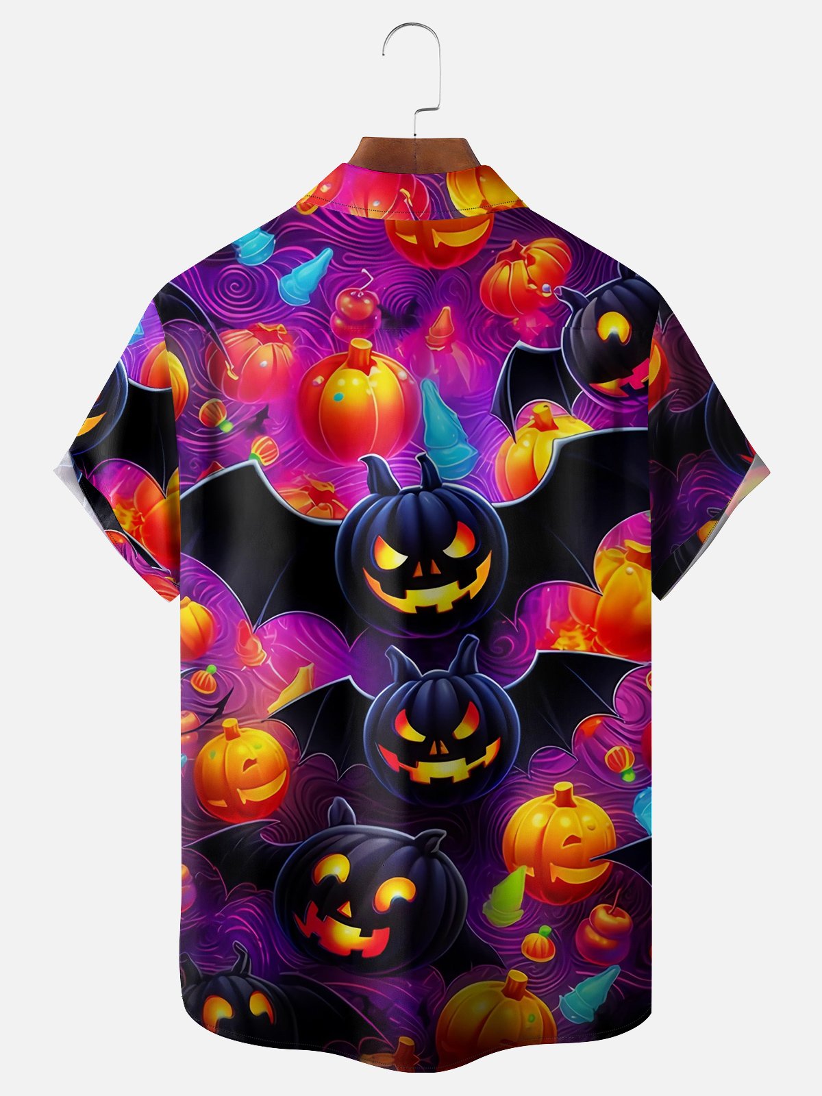 Moisture-wicking Breathable Halloween Chest Pocket Hawaiian Shirt