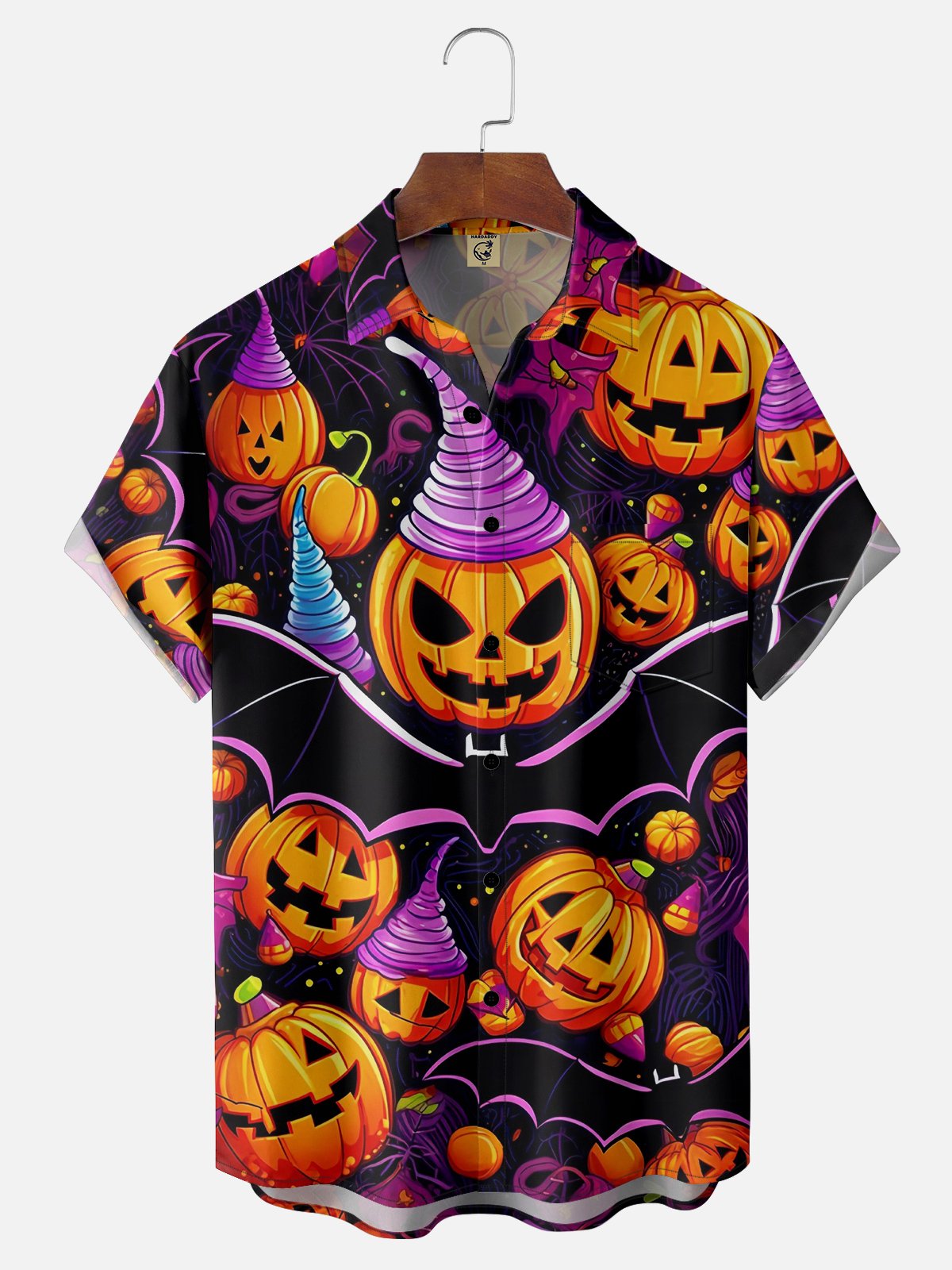 Moisture-wicking Breathable Halloween Chest Pocket Hawaiian Shirt