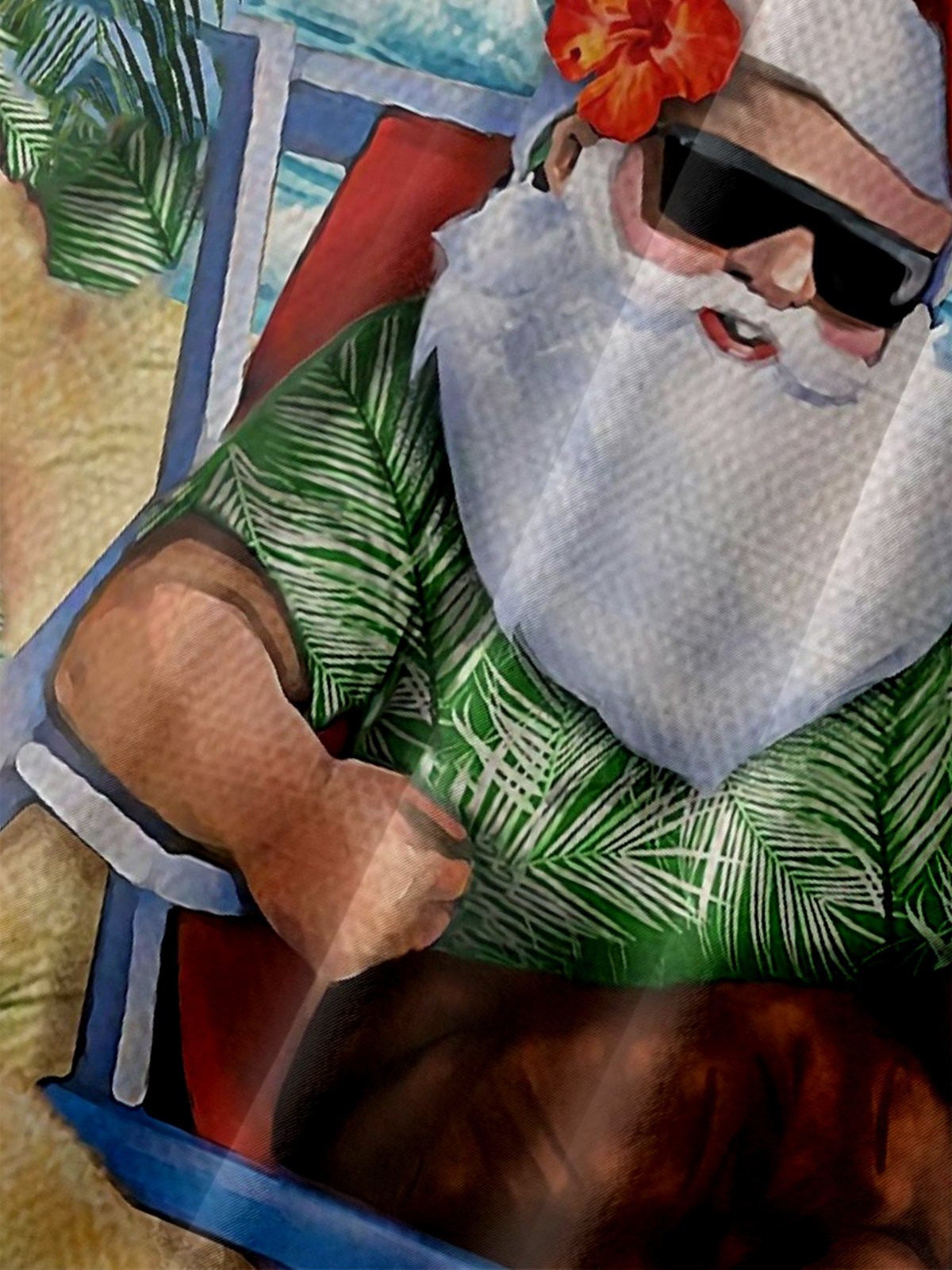 Moisture Wicking Santa Claus Holiday Hawaiian Shirt