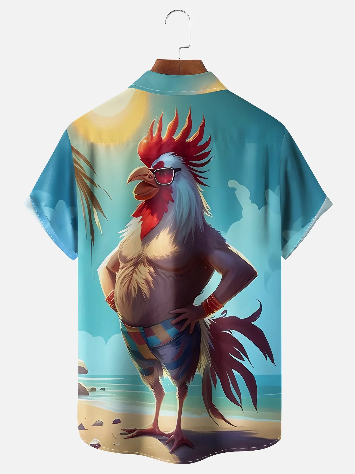 Moisture Wicking Beach Chicken Hawaiian Shirt