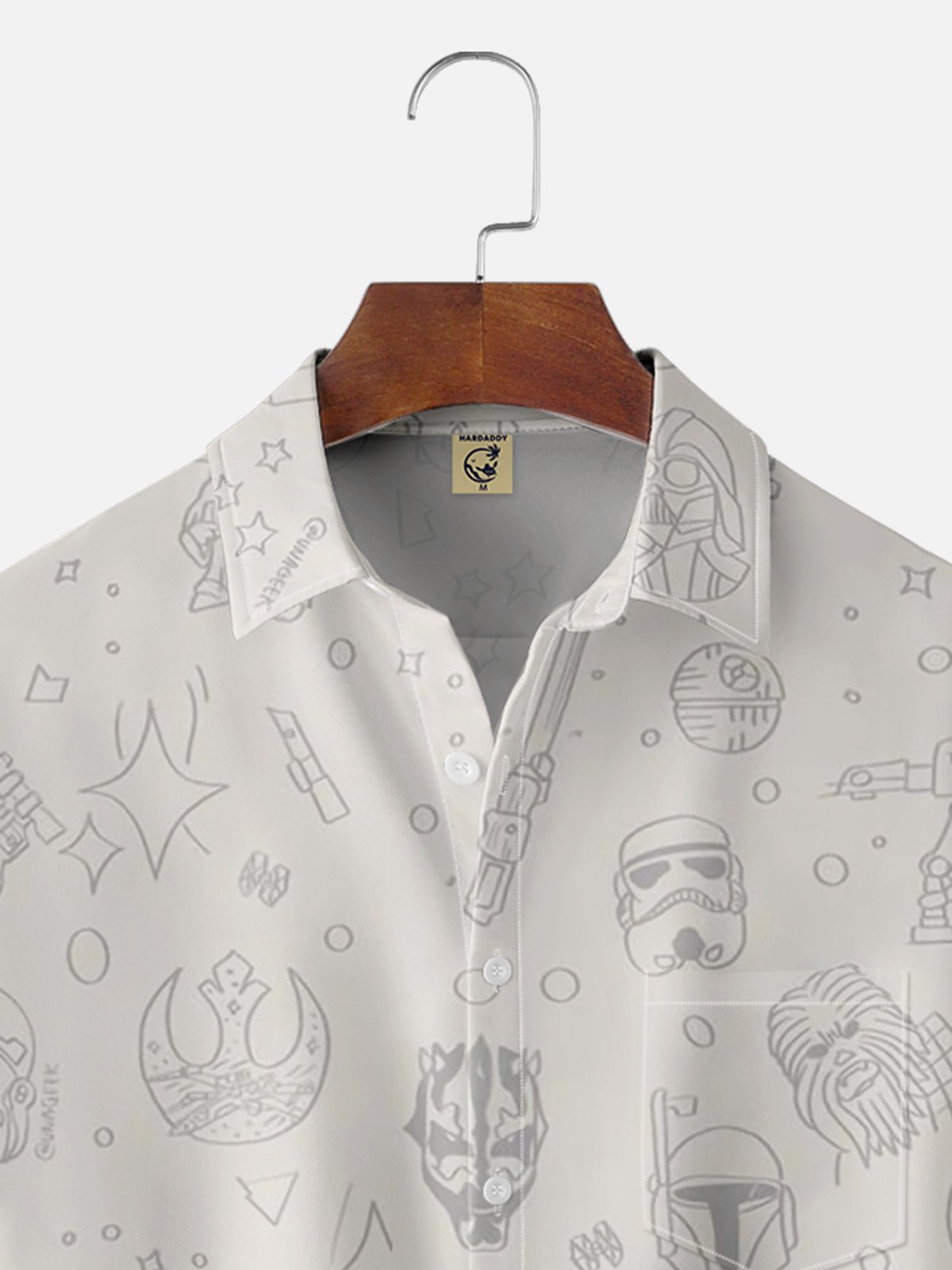 Moisture-wicking Future Robot Chest Pocket Hawaiian Shirt