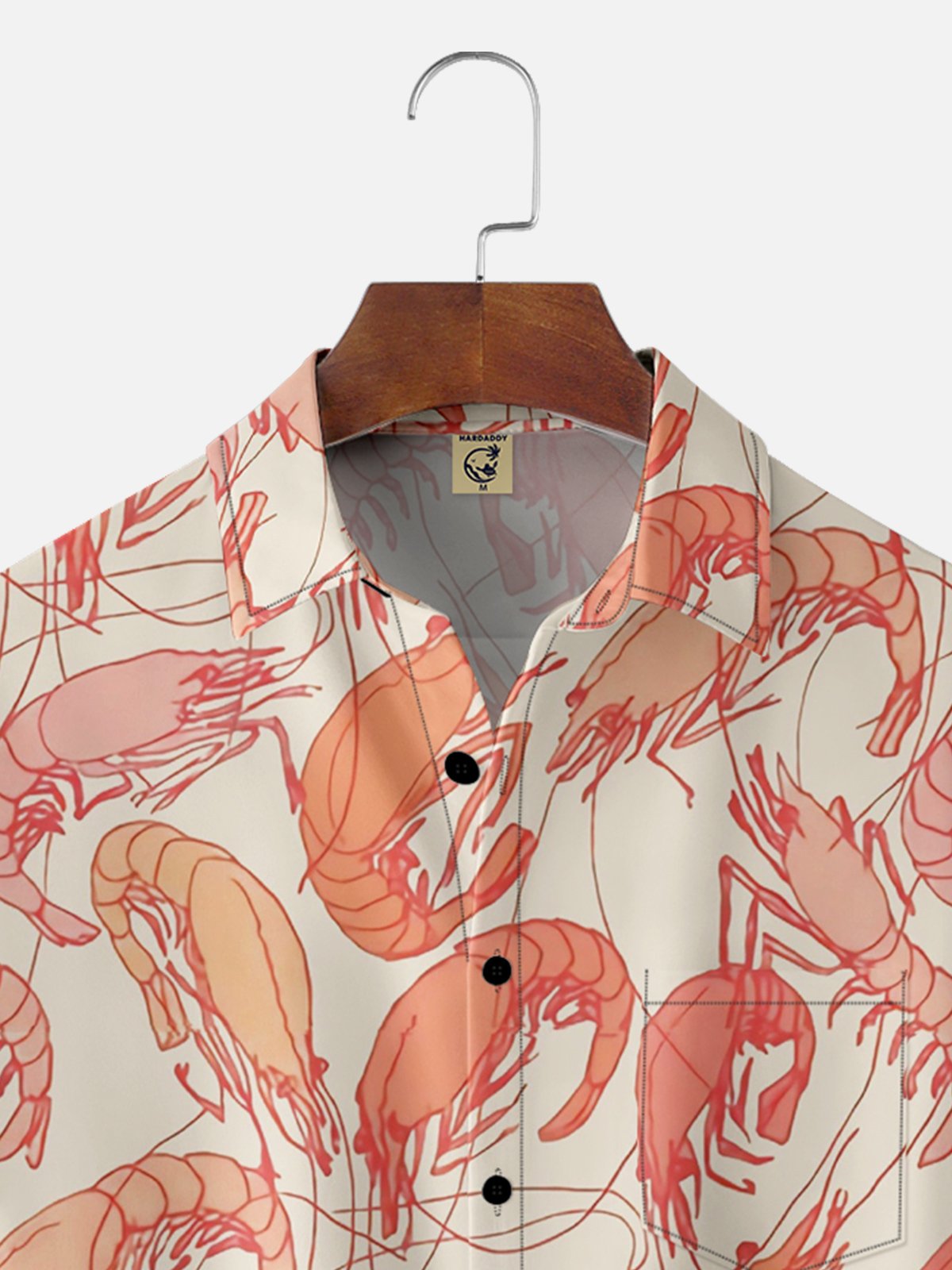 Moisture-wicking Shrimp Chest Pocket Hawaiian Shirt