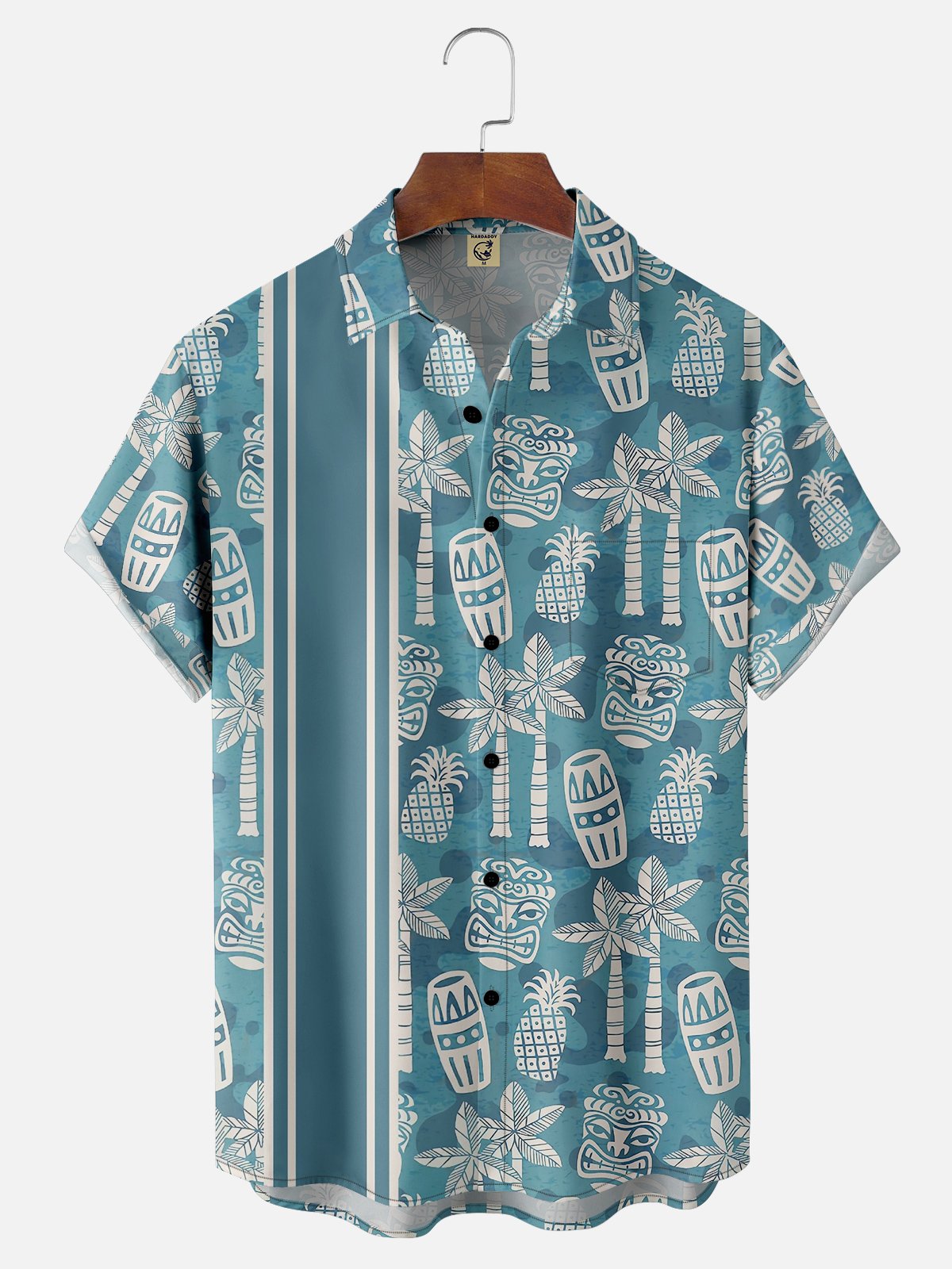 Moisture-wicking Tiki Parrots Chest Pocket Bowling Shirt