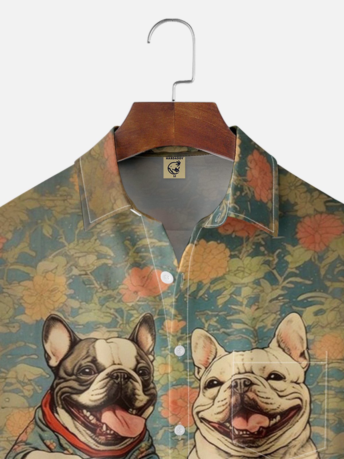 Moisture-wicking Dancing Dog Chest Pocket Hawaiian Shirt