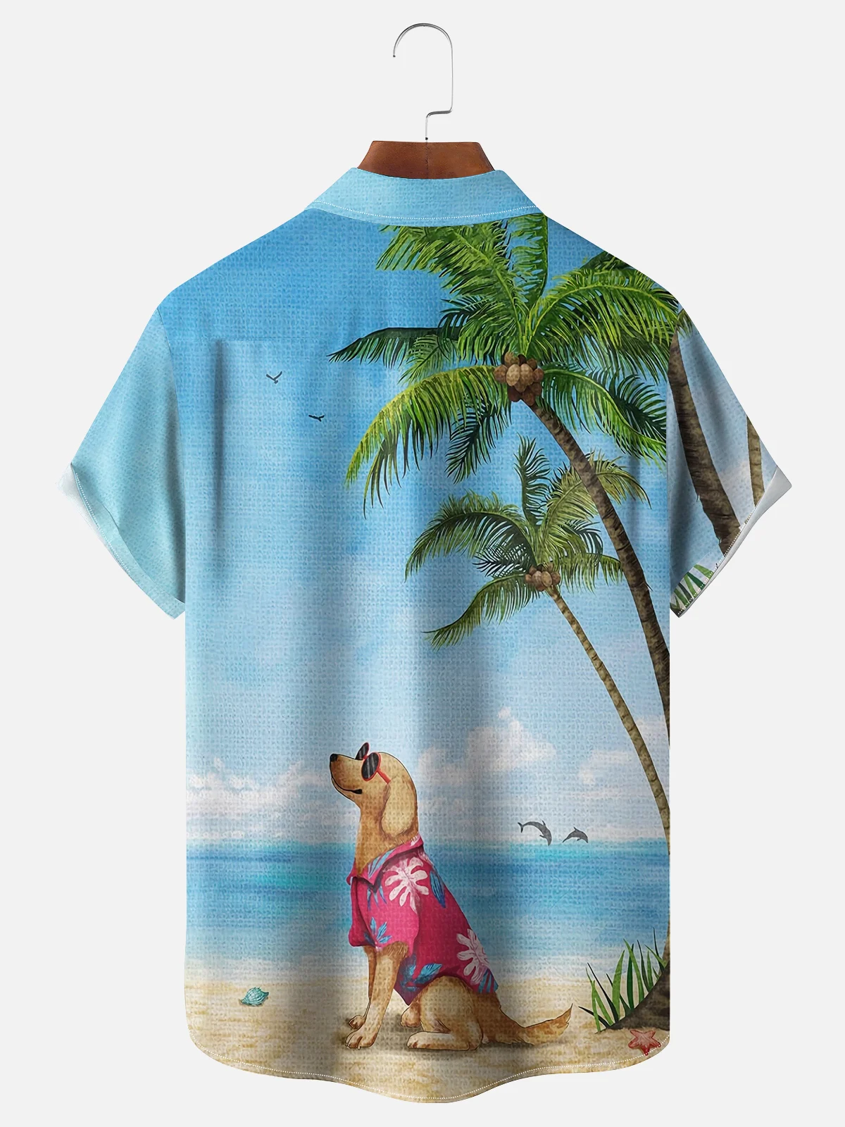 Moisture Wicking Beach Dog Hawaiian Shirt