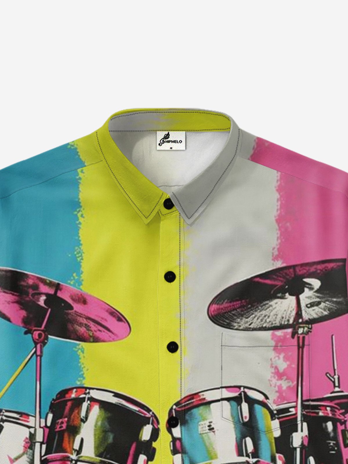 Moisture-wicking Drum Set Art Illustration Hawaiian Shirt