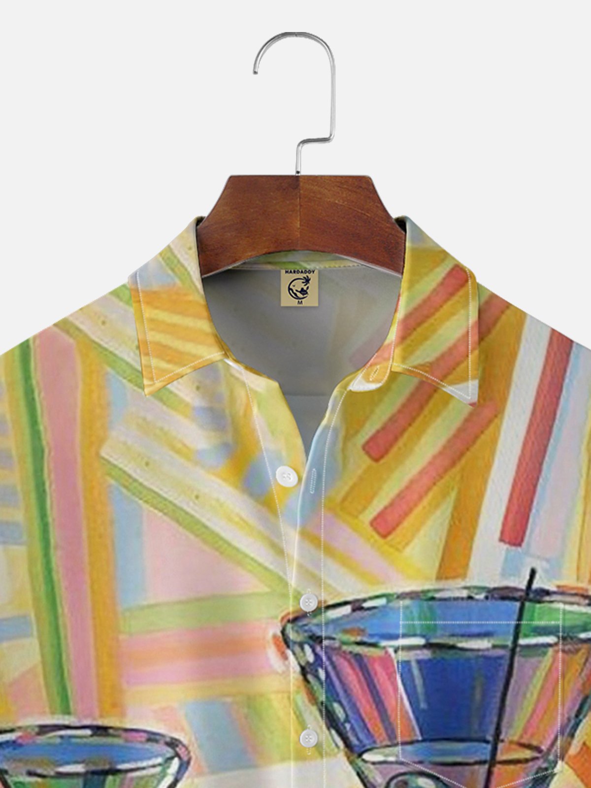 Moisture-wicking Art Cocktail Chest Pocket Hawaiian Shirt