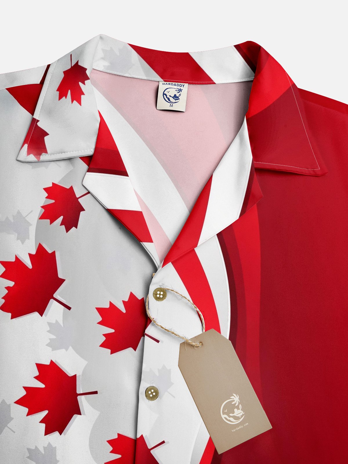 Moisture Wicking Abstract Canada Day Maple Leaf Short Sleeve Aloha Shirt