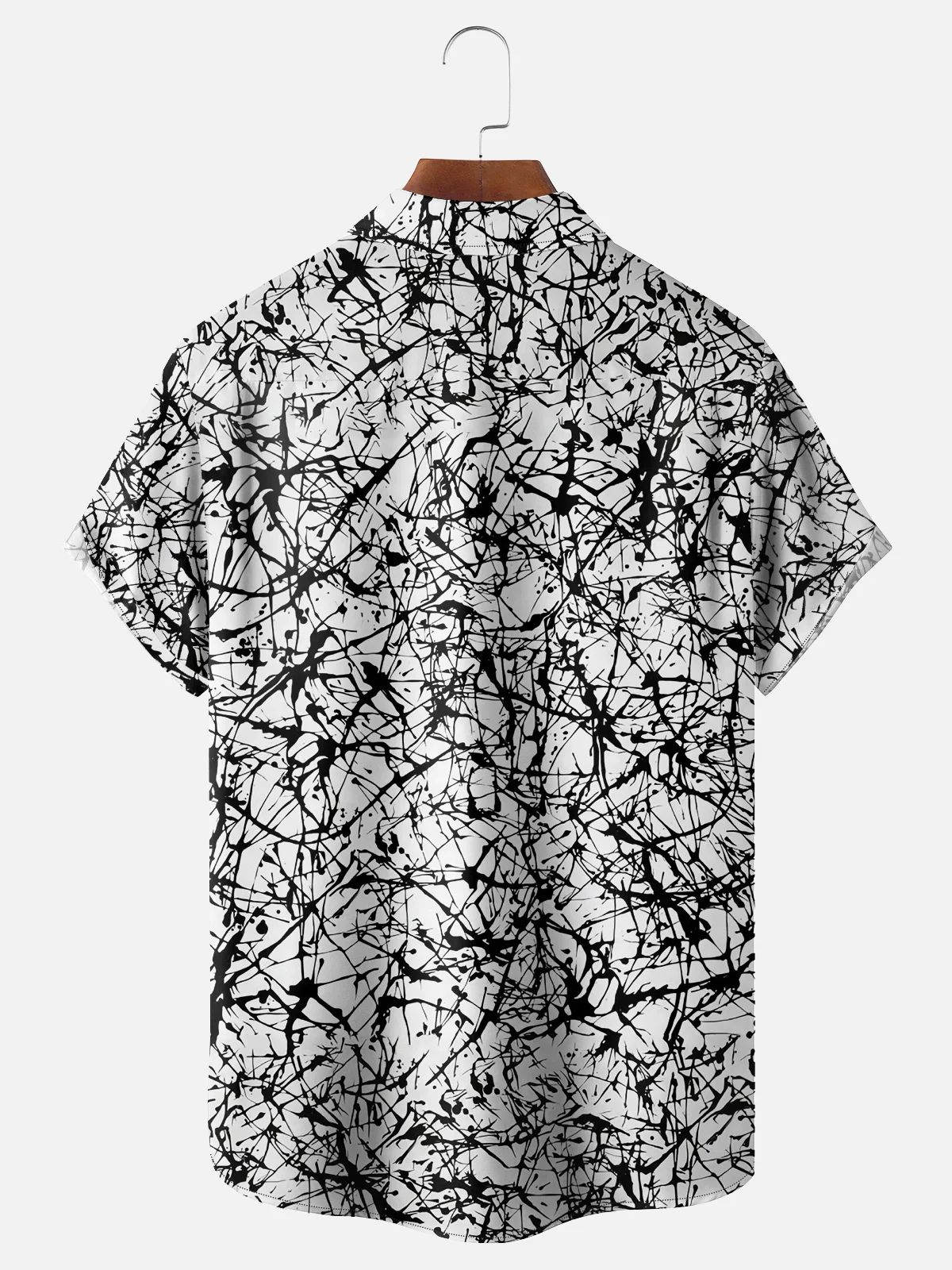 Moisture-wicking Abstract Art Chest Pocket Hawaiian Shirt