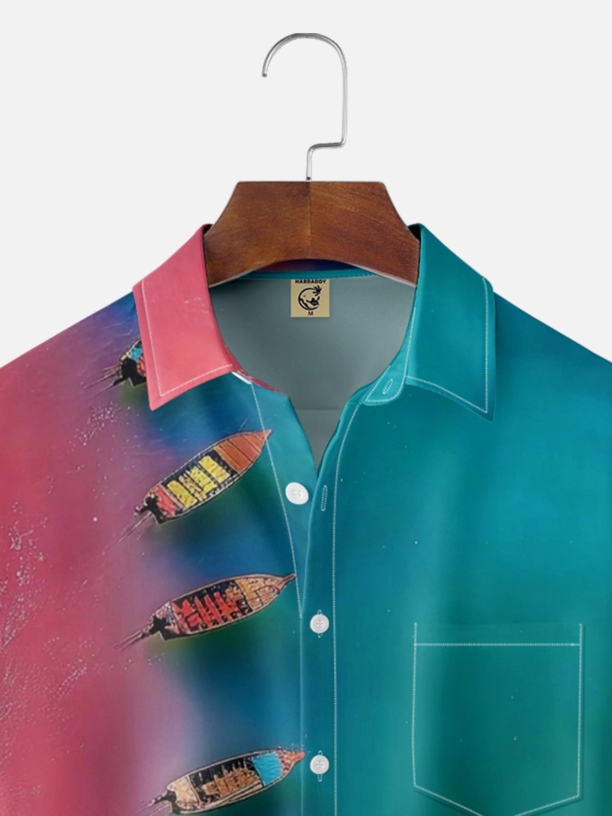 Moisture-wicking Boat on the Sea Chest Pocket Hawaiian Shirt