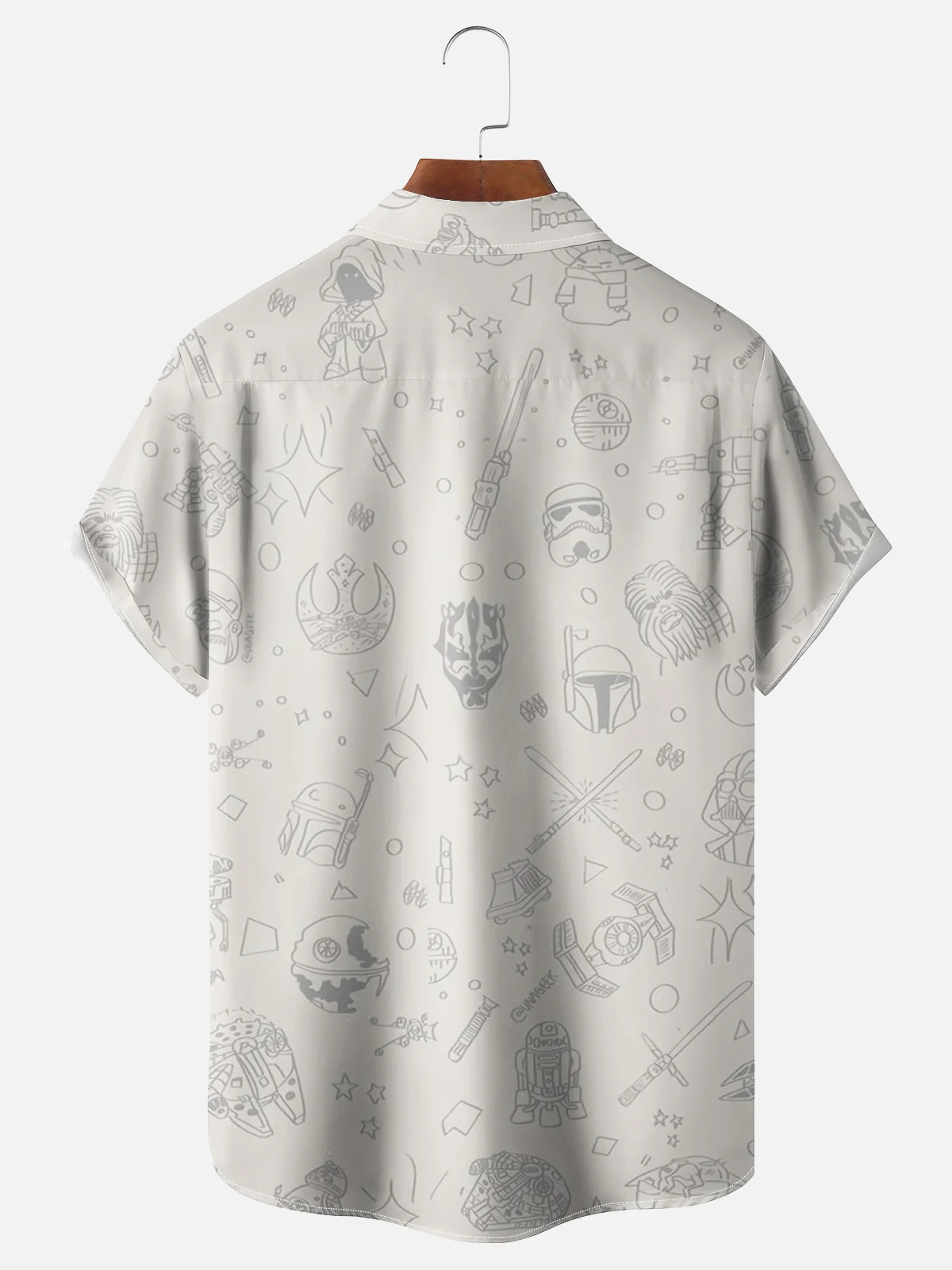 Moisture-wicking Future Robot Chest Pocket Hawaiian Shirt