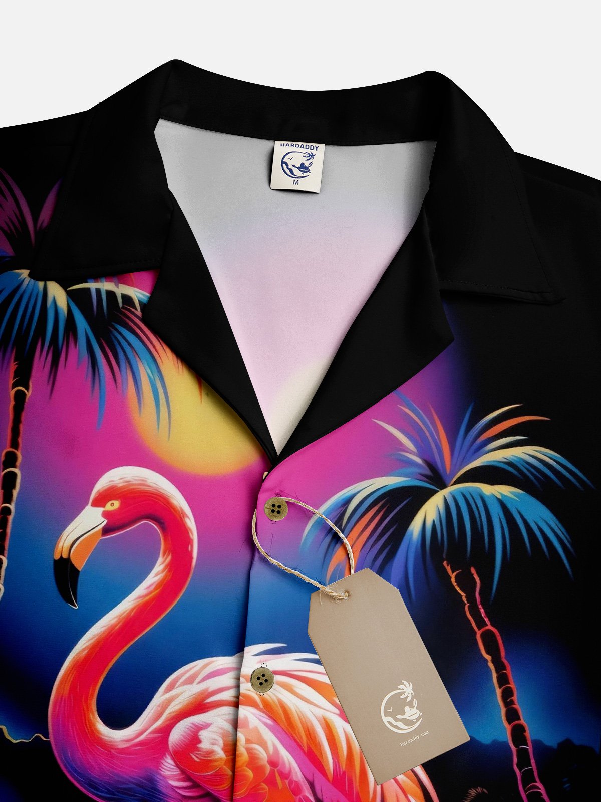 Moisture-wicking Flamingo Hawaiian Shirt