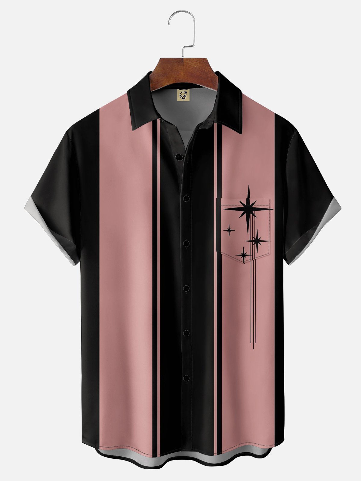 Moisture-wicking Medieval art Chest Pocket Bowling Shirt