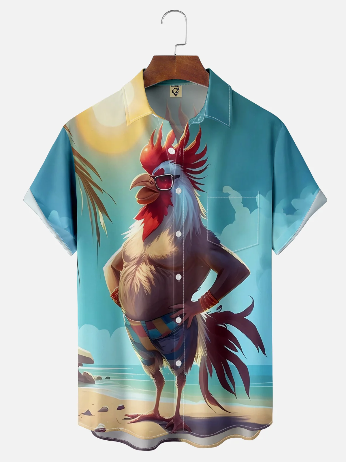 Moisture Wicking Beach Chicken Hawaiian Shirt