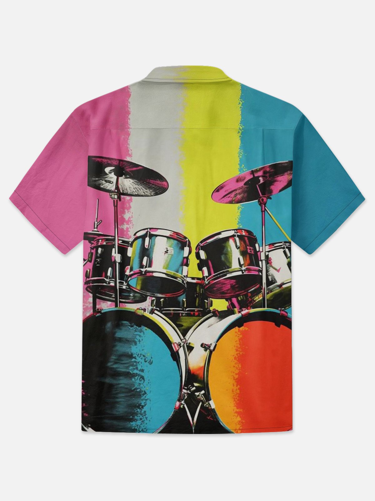 Moisture-wicking Drum Set Art Illustration Hawaiian Shirt