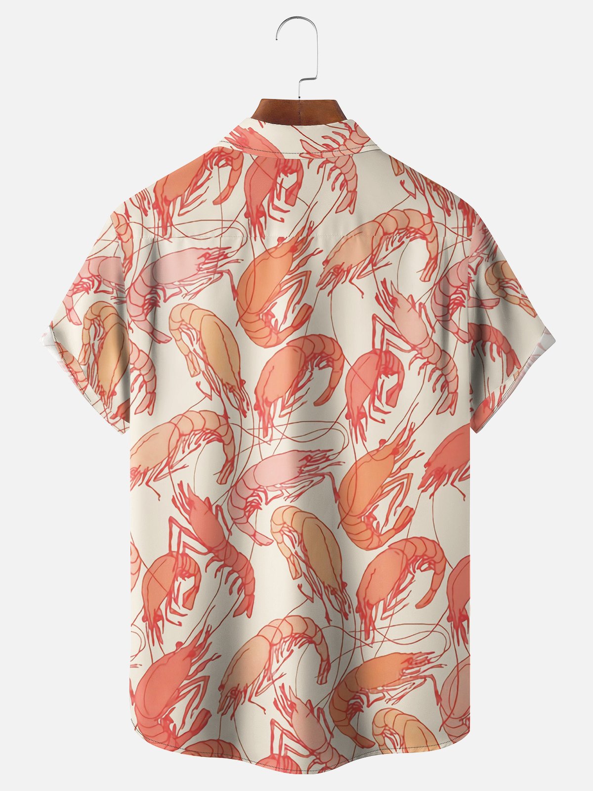 Moisture-wicking Shrimp Chest Pocket Hawaiian Shirt