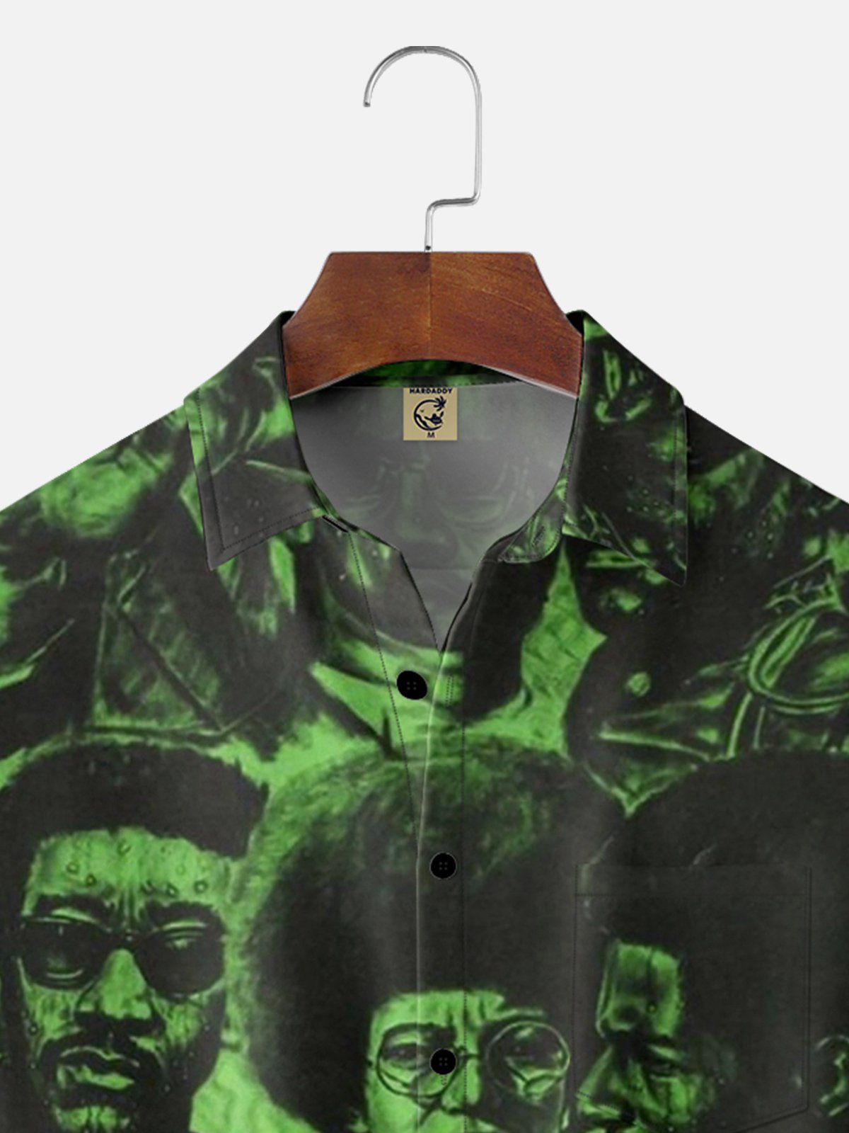 Moisture-wicking Art Portrait Chest Pocket Hawaiian Shirt