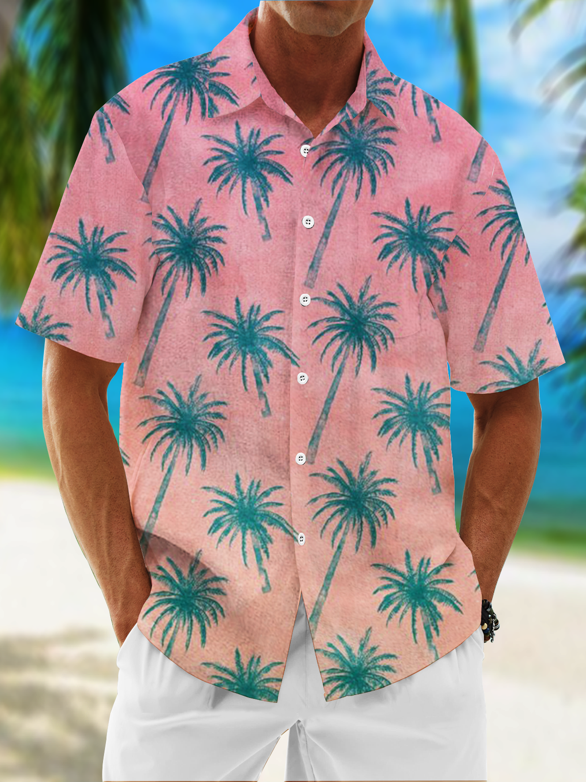 Moisture Wicking Coconut Tree Hawaiian Shirt