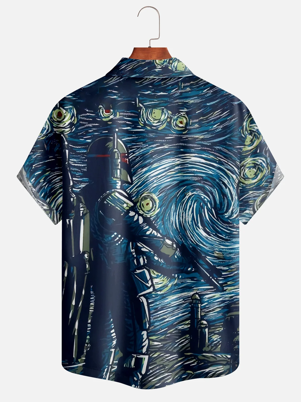 Moisture Wicking Art Painting Robot Short Sleeve Aloha Shirt