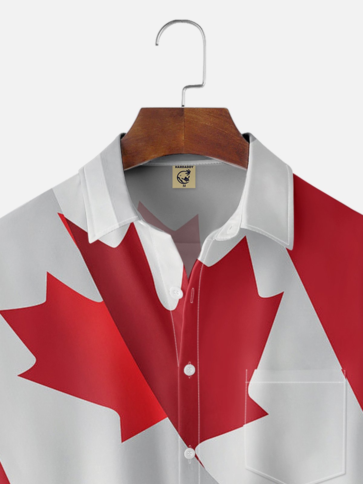 Moisture-wicking Canadian Maple Leaf Chest Pocket Hawaiian Shirt