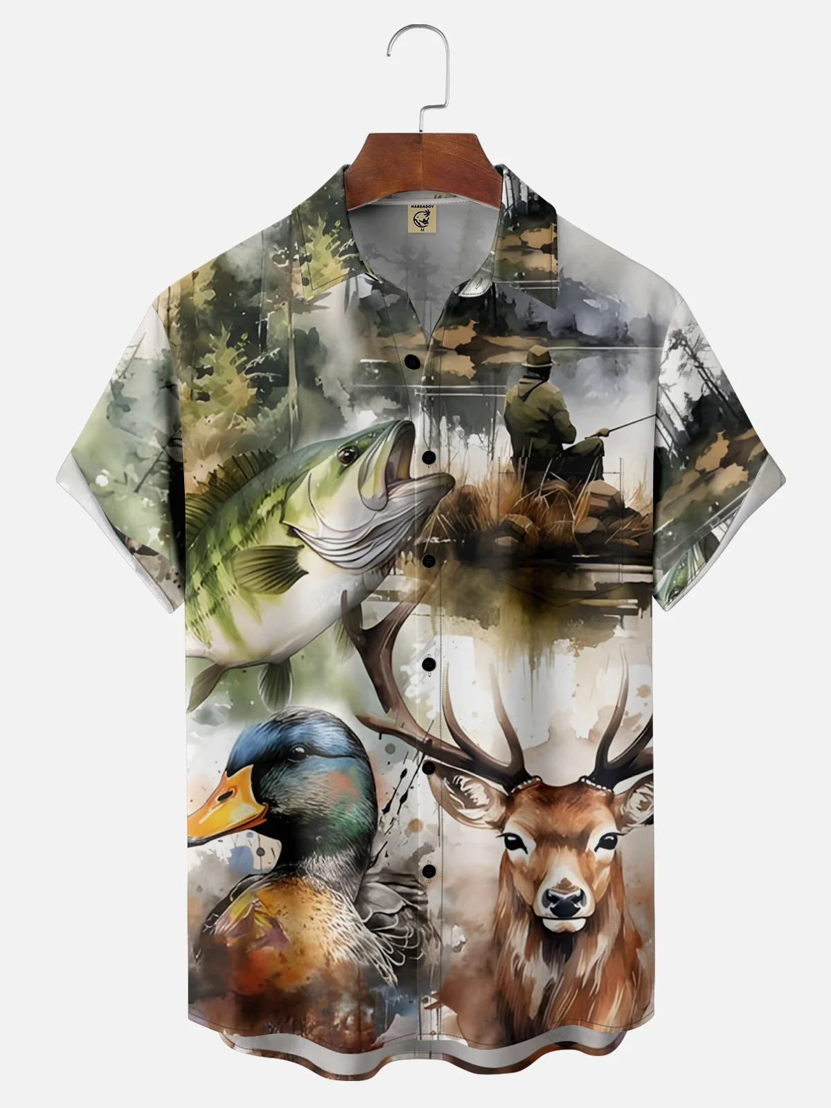 Moisture-wicking Fishing Chest Pocket Hawaiian Shirt