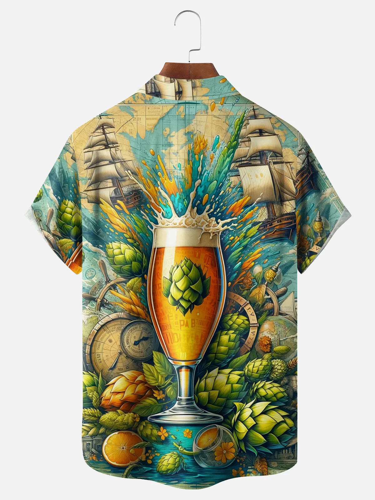 Moisture-wicking Beer Chest Pocket Hawaiian Shirt