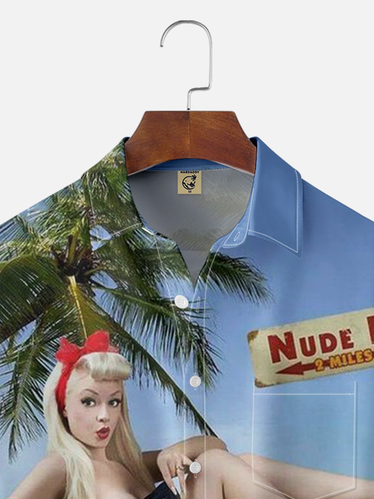 Moisture-wicking Girl In A Classic Car Chest Pocket Hawaiian Shirt