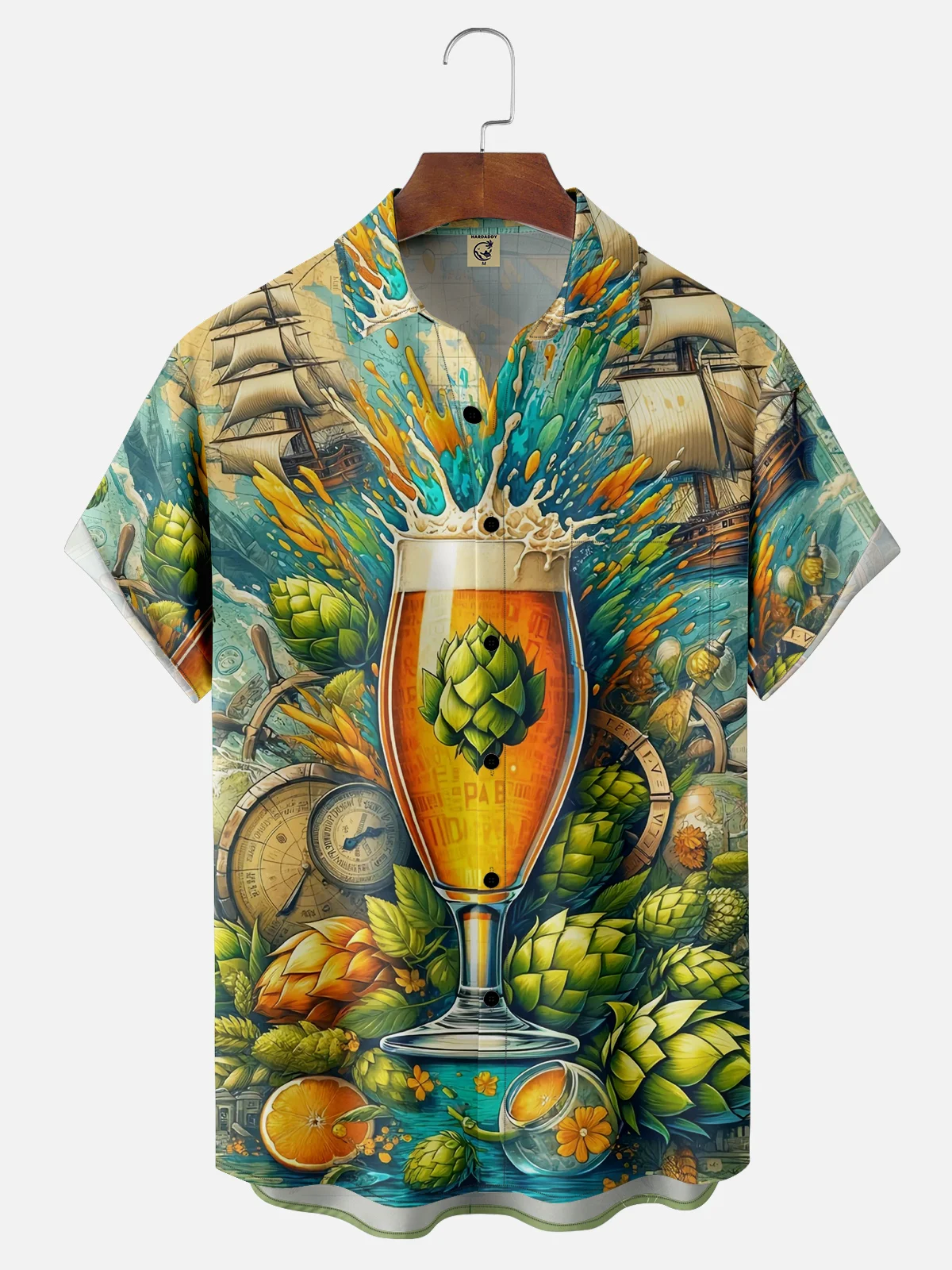 Moisture-wicking Beer Chest Pocket Hawaiian Shirt