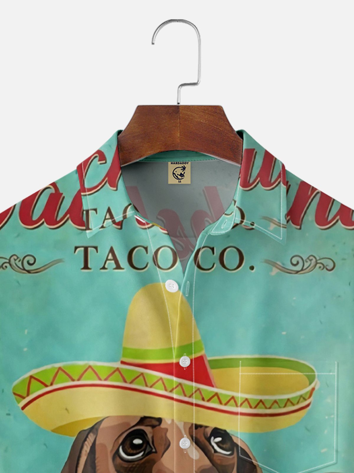 Moisture-wicking Taco Dachshund Chest Pocket Hawaiian Shirt