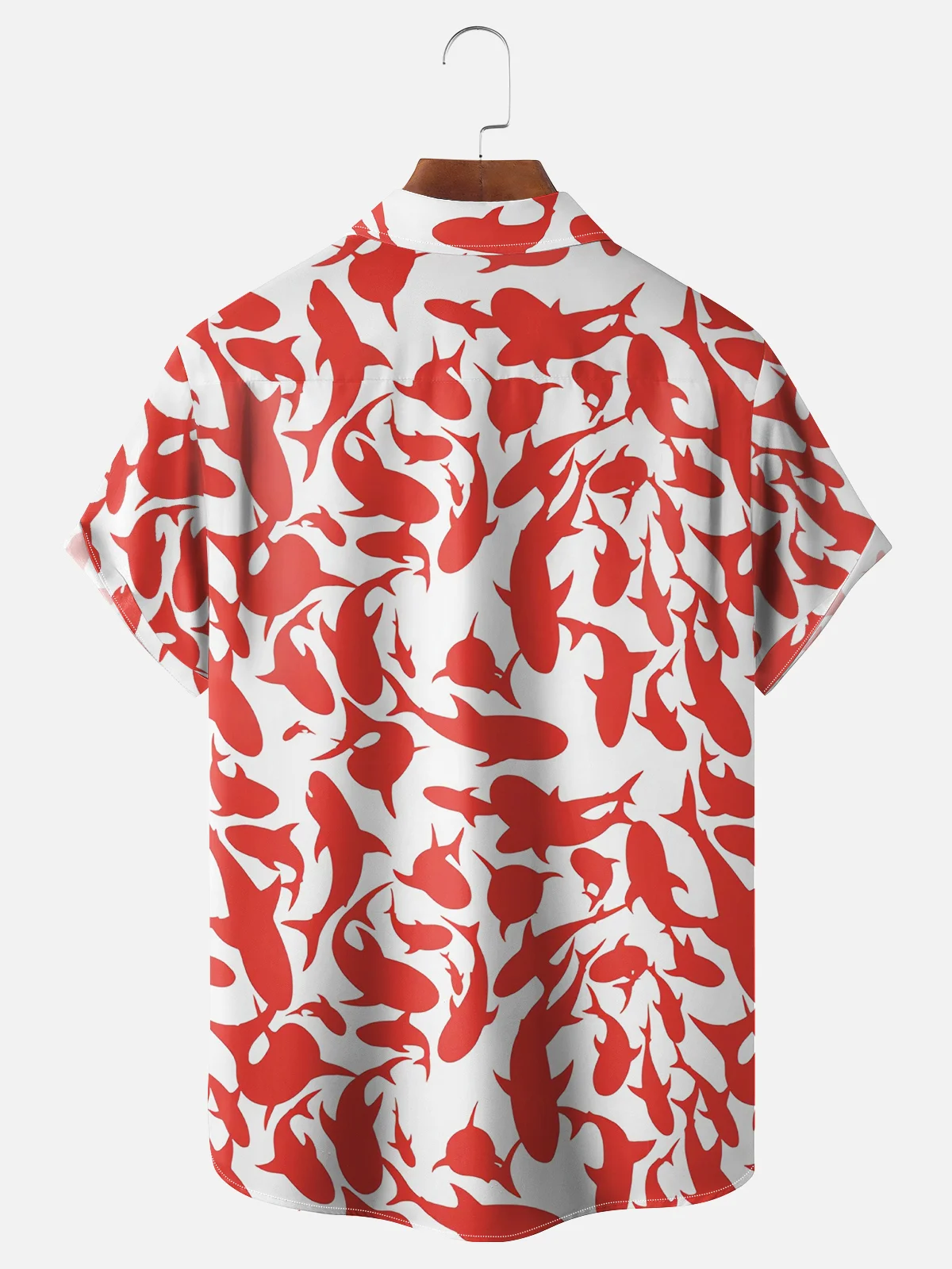 Moisture Wicking Shark Hawaiian Shirt