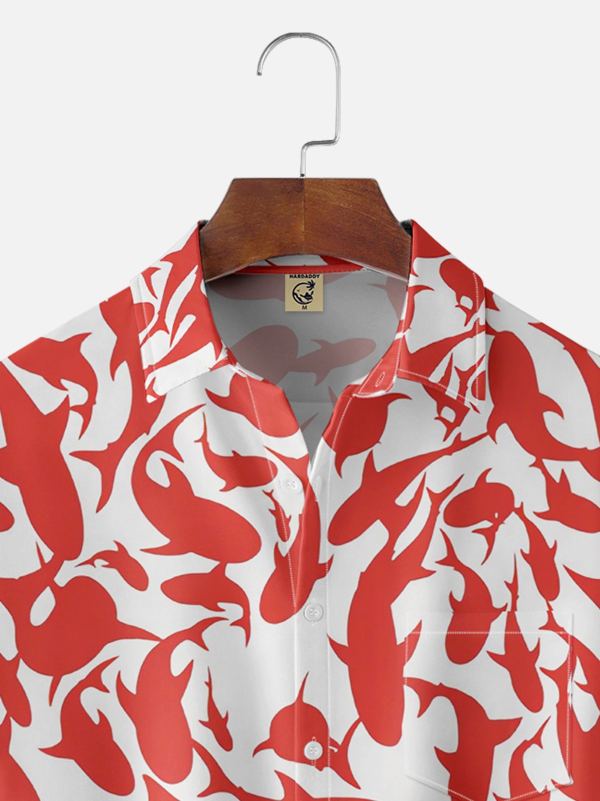 Moisture Wicking Shark Hawaiian Shirt