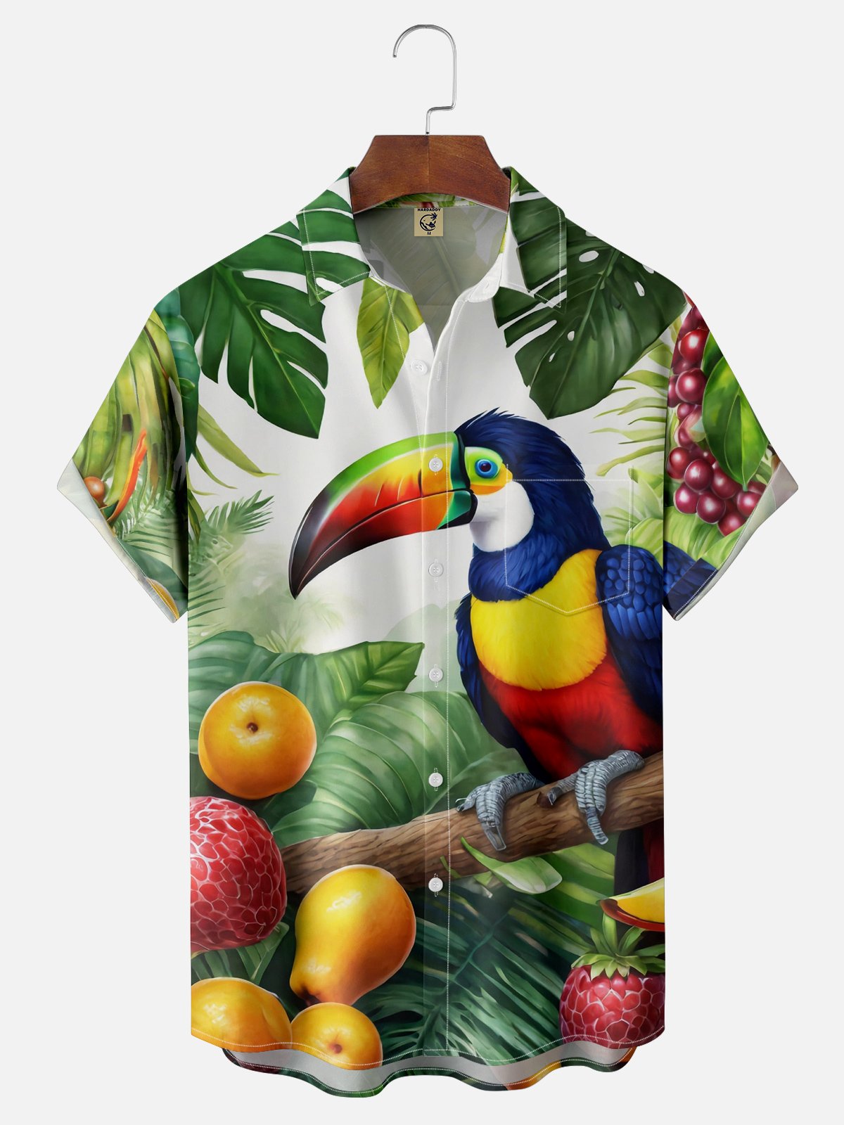 Moisture-wicking Toucan Chest Pocket Hawaiian Shirt