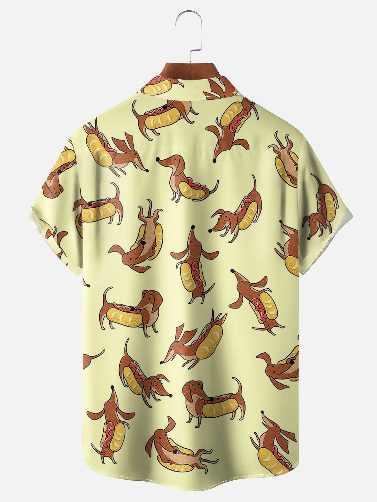 Moisture-wicking Free Running Hot Dog Chest Pocket Hawaiian Shirt