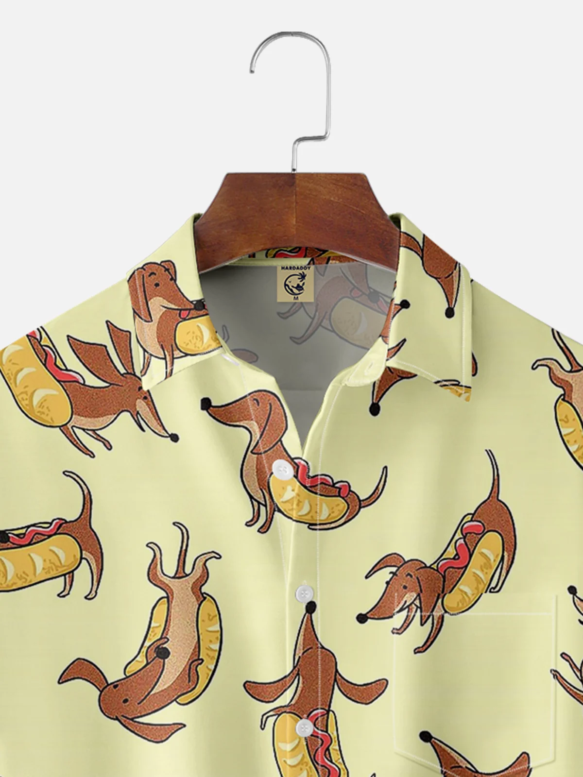 Moisture-wicking Free Running Hot Dog Chest Pocket Hawaiian Shirt