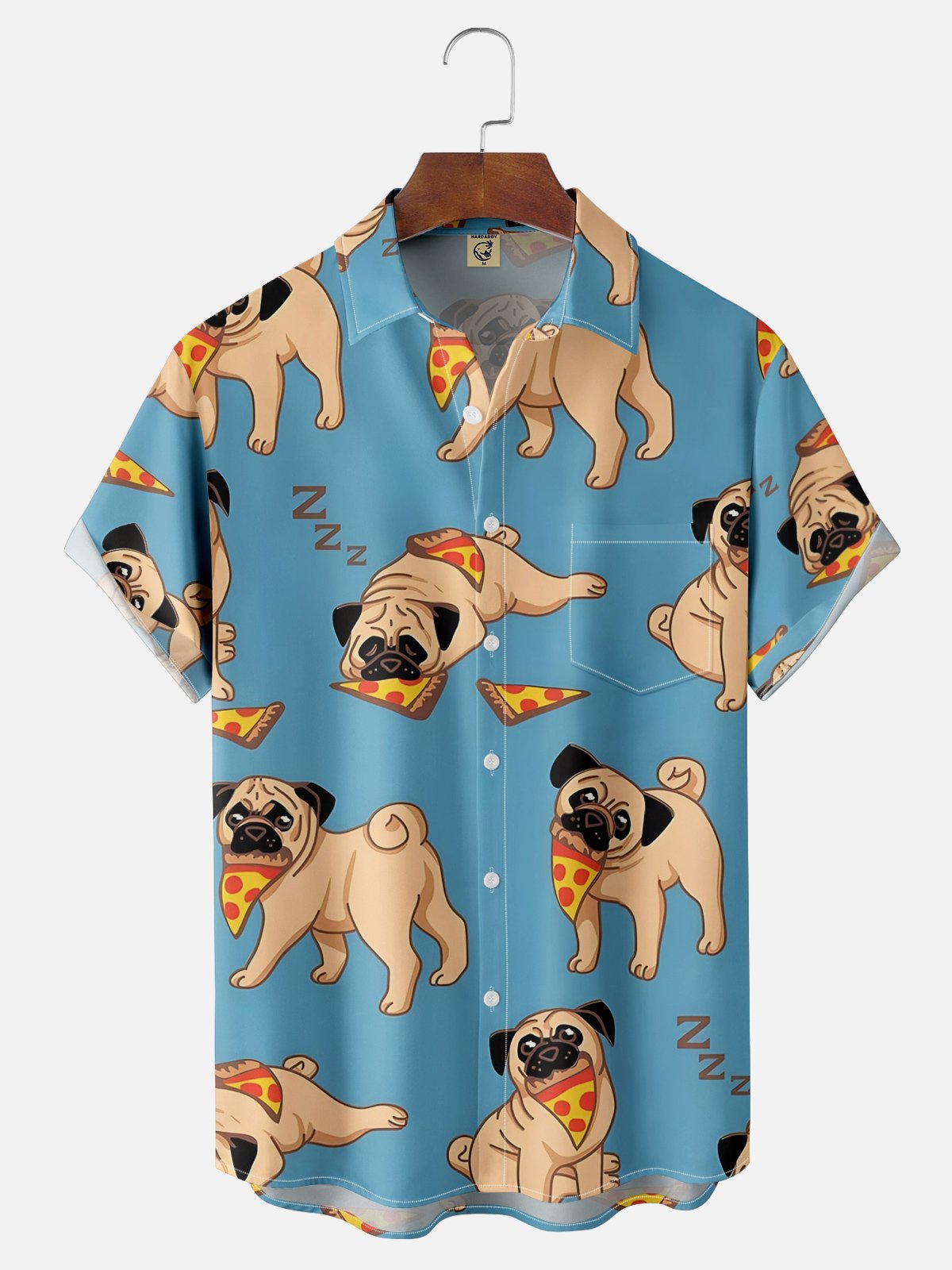 Moisture-wicking Dog Chest Pocket Hawaiian Shirt