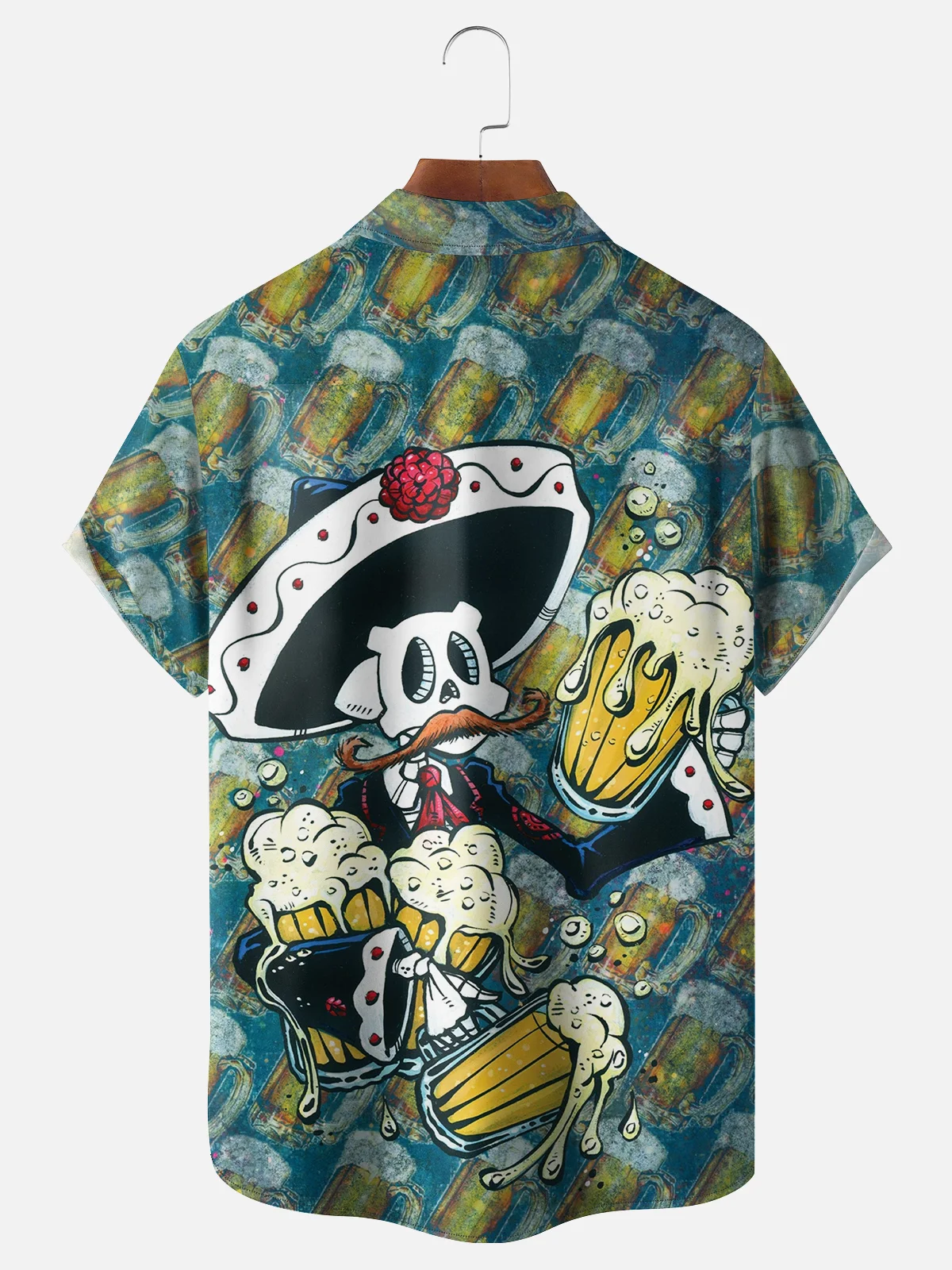 Skeleton Beer Bash Hawaiian Shirt By David Lozeau