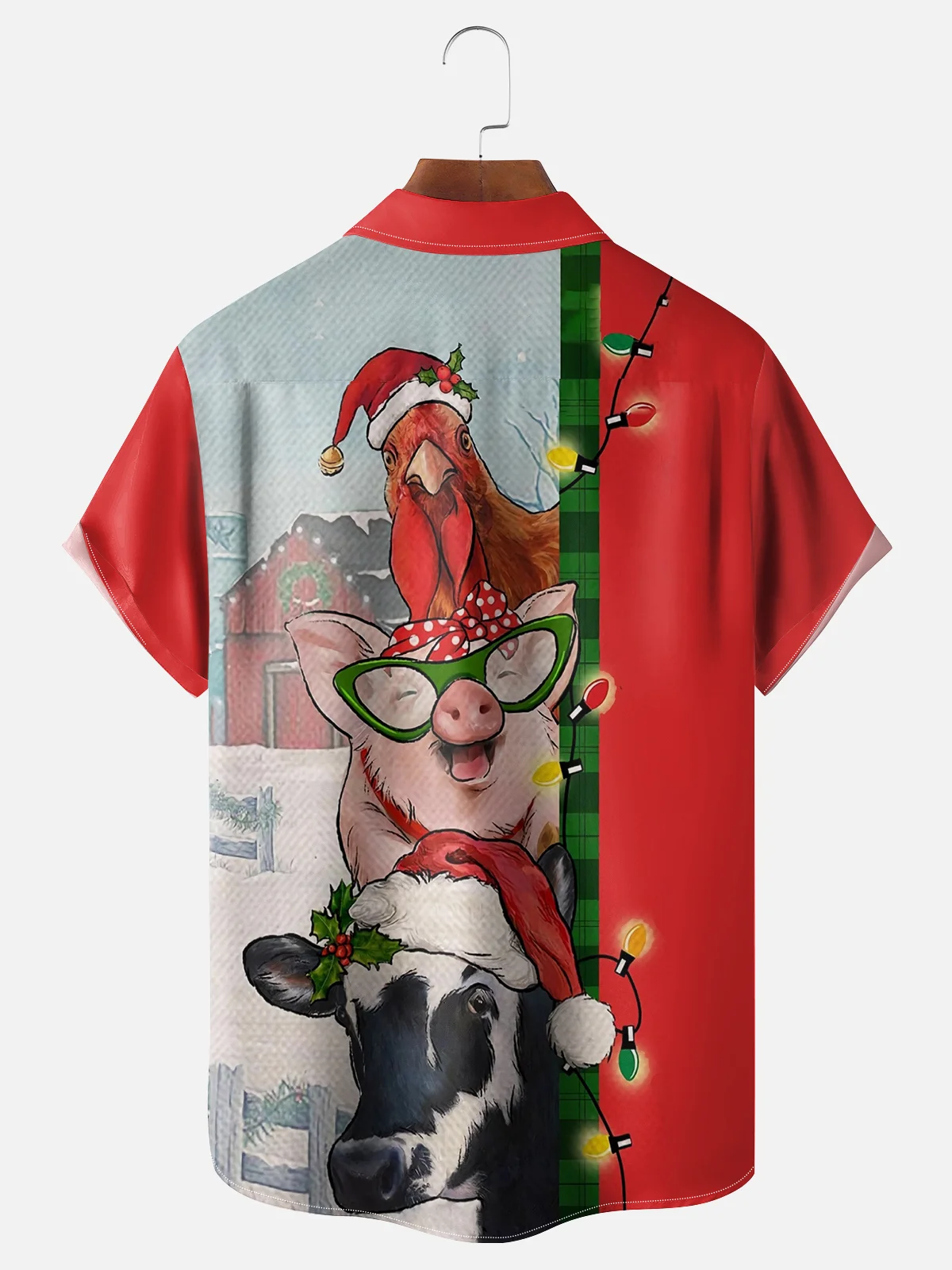 Moisture wicking Christmas Pig Chicken Cow Hawaiian Shirt