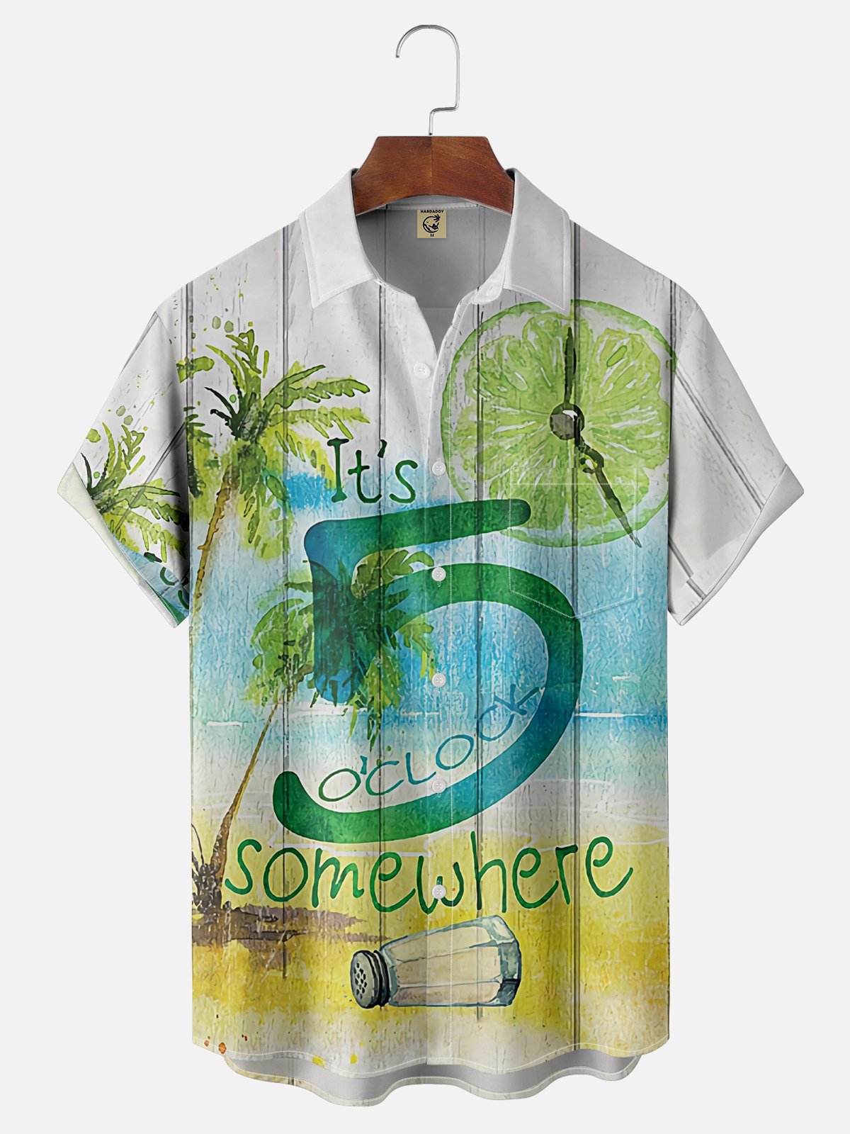 Moisture-wicking Coconut Tree Chest Pocket Hawaiian Shirt