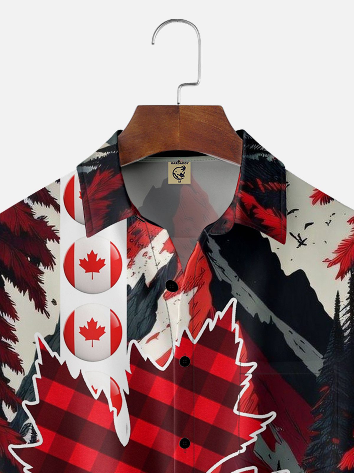 Moisture-wicking Canadian Maple Leaf Chest Pocket Hawaiian Shirt