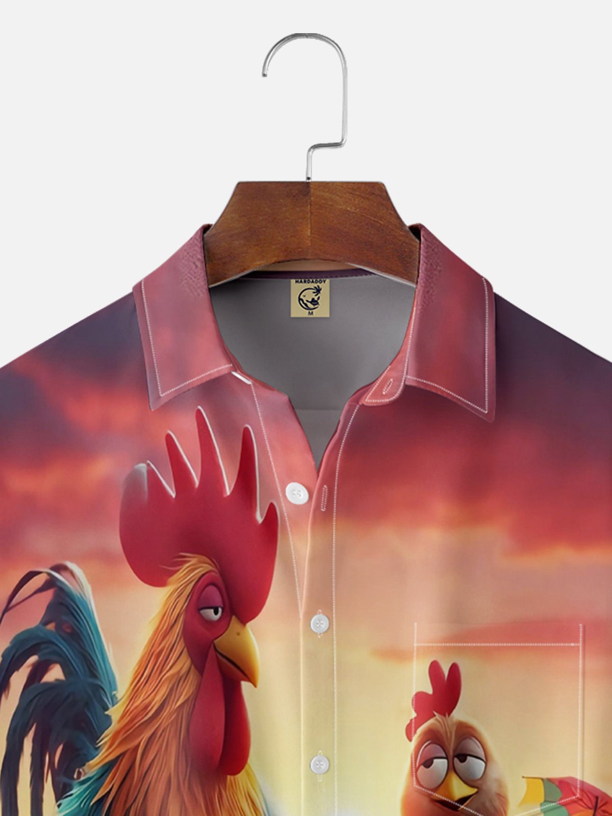 Moisture Wicking Romantic Beach Chicken Hawaiian Shirt