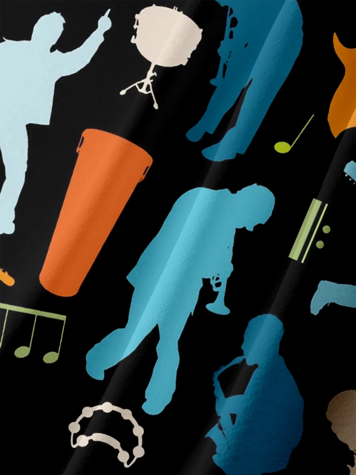 Moisture-wicking Music Jazz Chest Pocket Casual Shirt
