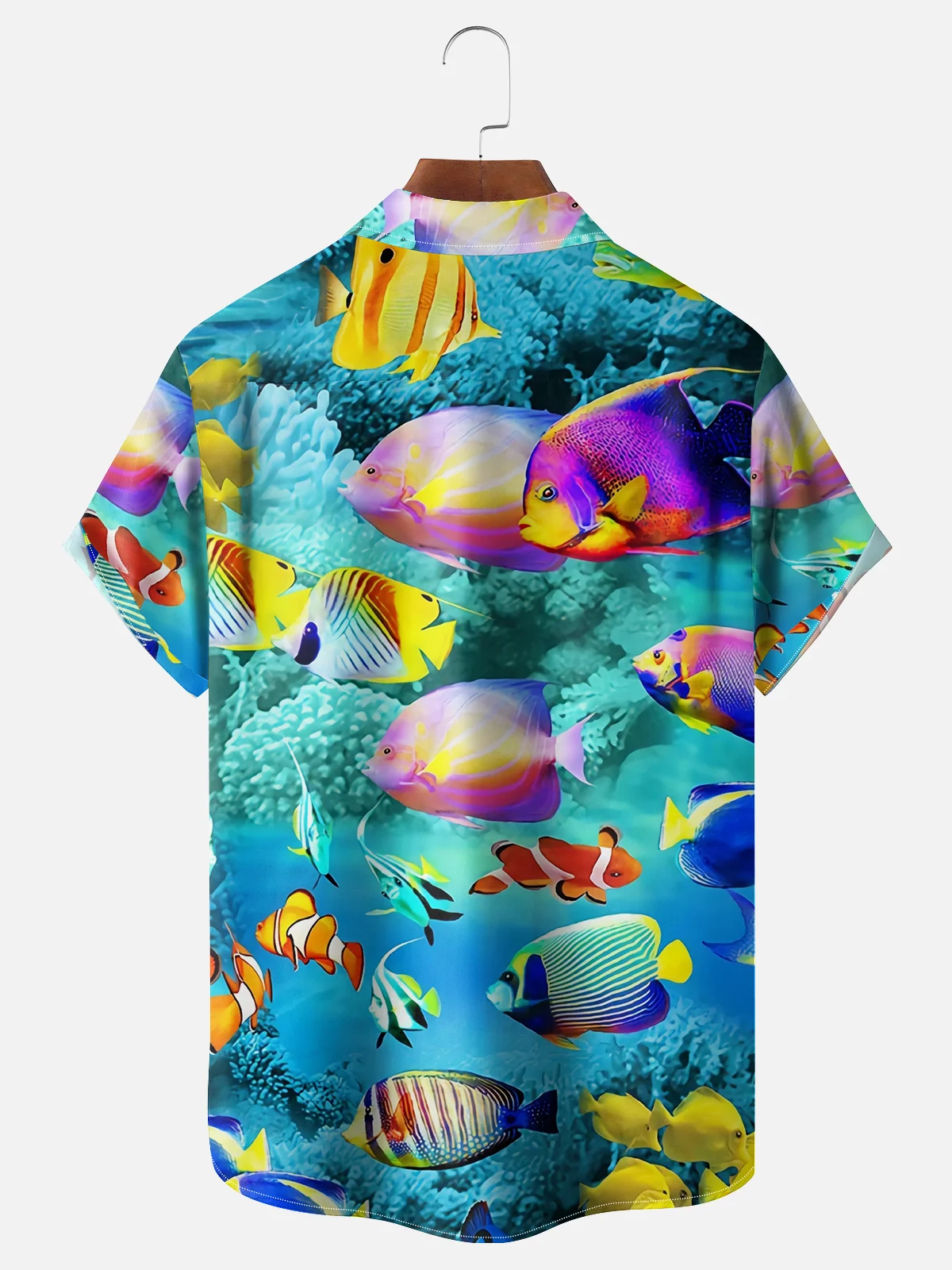 Hardaddy Sea Life Chest Pocket Short Sleeve Hawaiian Shirt