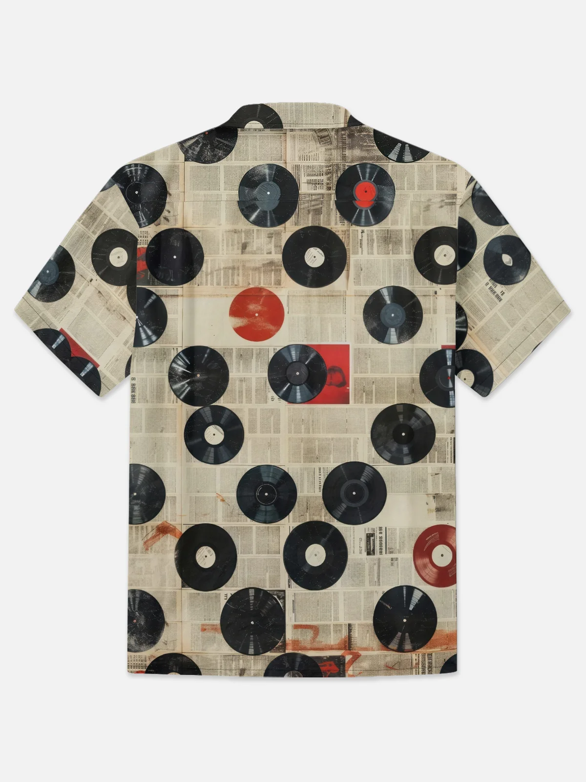 Moisture-wicking Vintage Music Vinyl Record Chest Pocket Casual Shirt