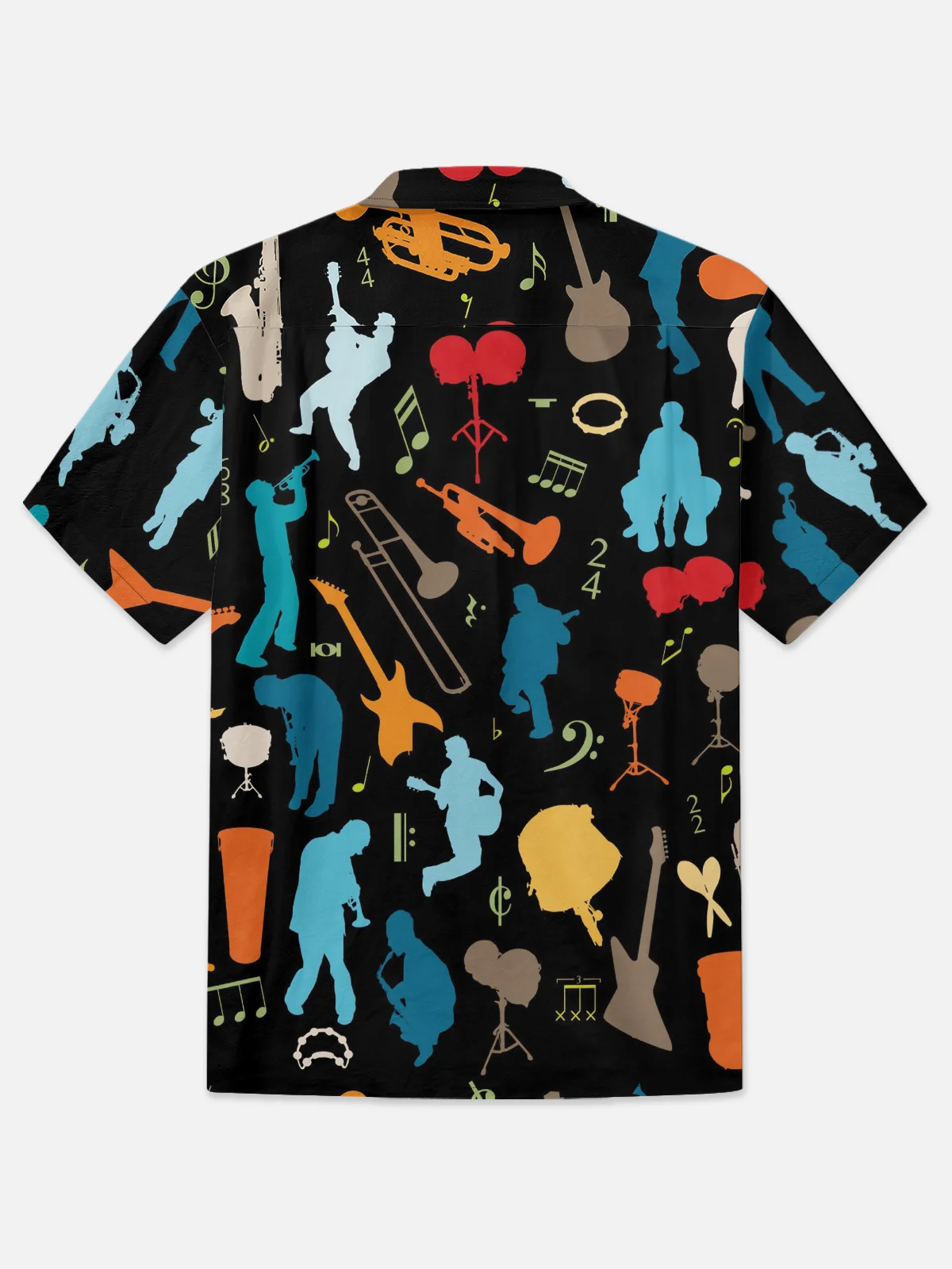 Moisture-wicking Music Jazz Chest Pocket Casual Shirt