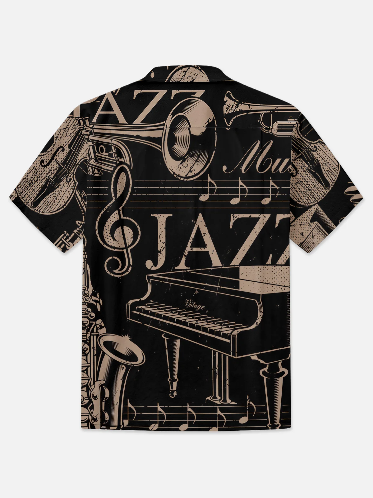 Moisture-wicking Jazz Music Chest Pocket Casual Shirt