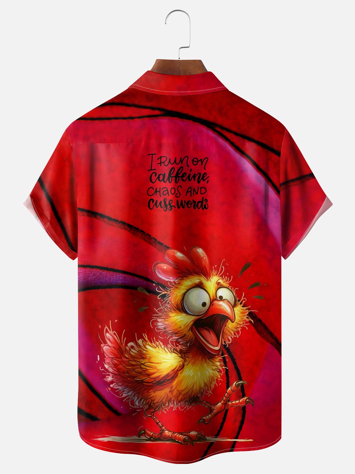 Moisture wicking "Screaming Chicken" Hawaiian Shirt