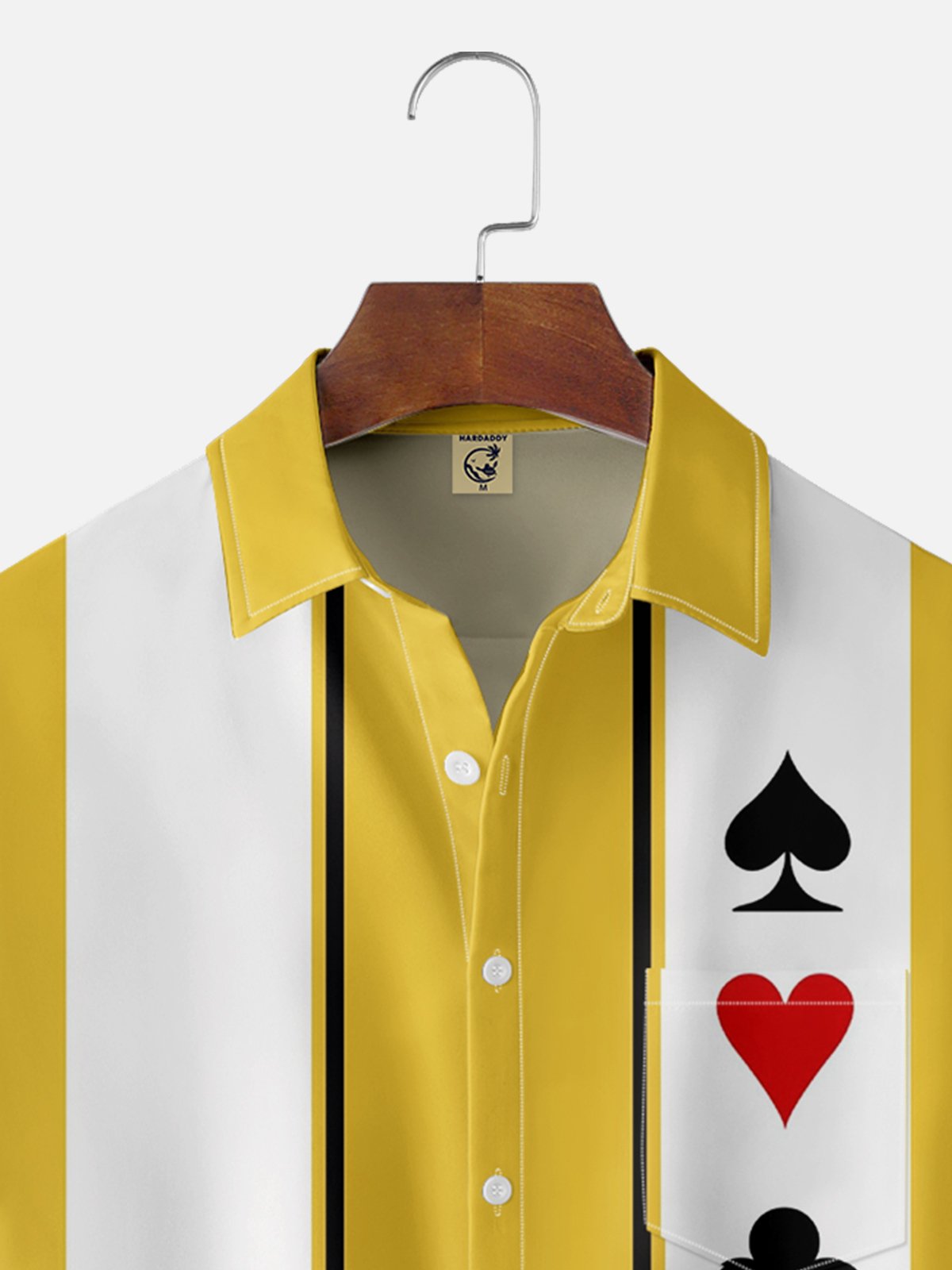 Hardaddy Poker Symbols Chest Pocket Short Sleeve Bowling Shirts