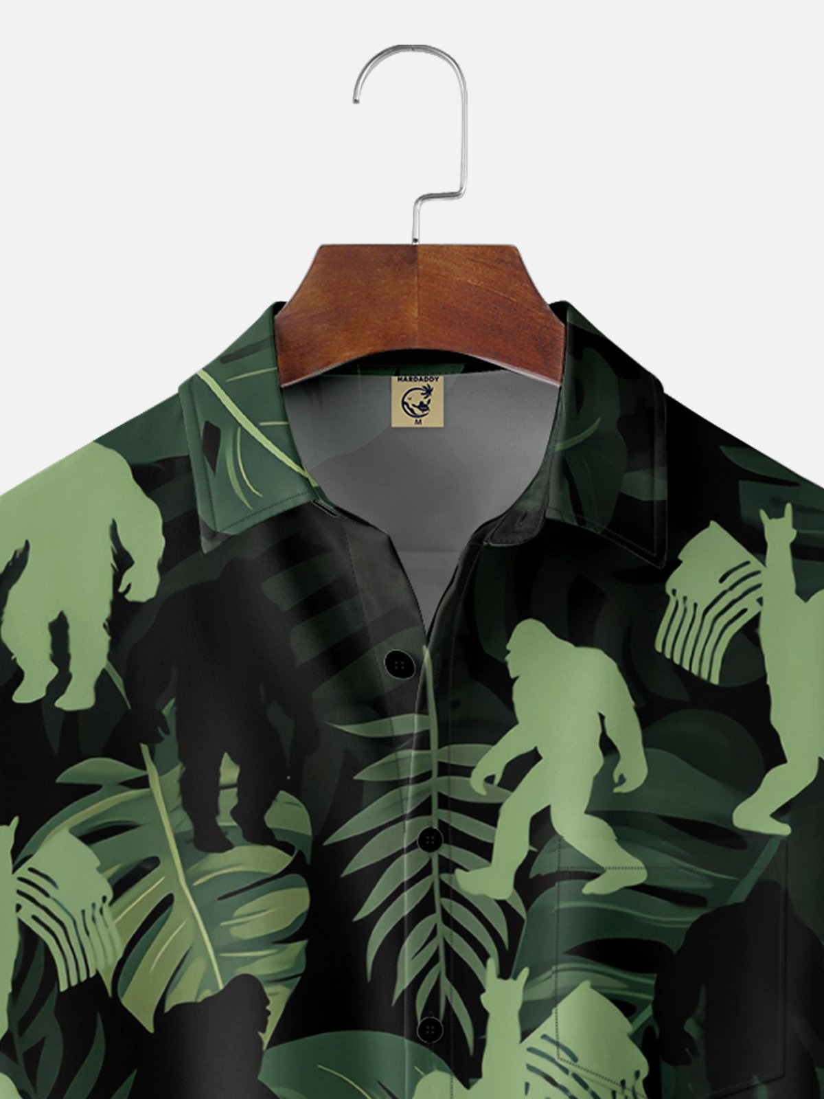 Moisture-wicking Breathable Bigfoot Chest Pocket Hawaiian Shirt