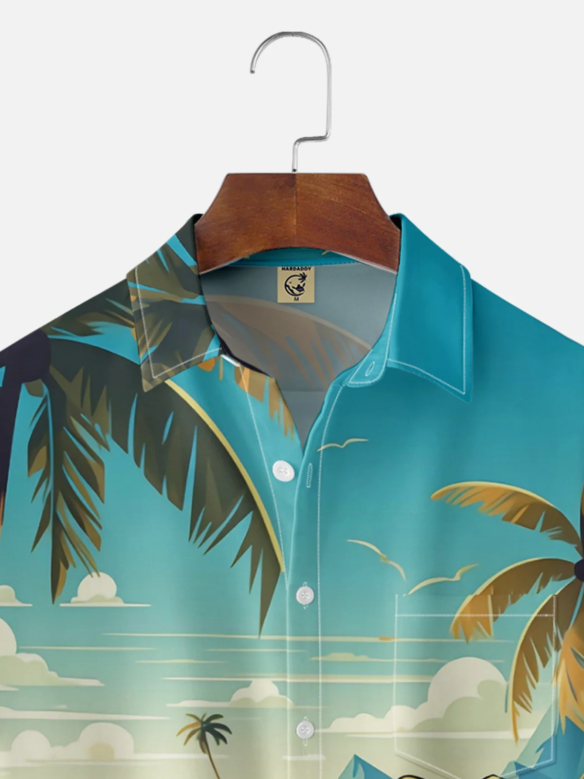 Moisture-wicking Beach Cocktail Chest Pocket Hawaiian Shirt